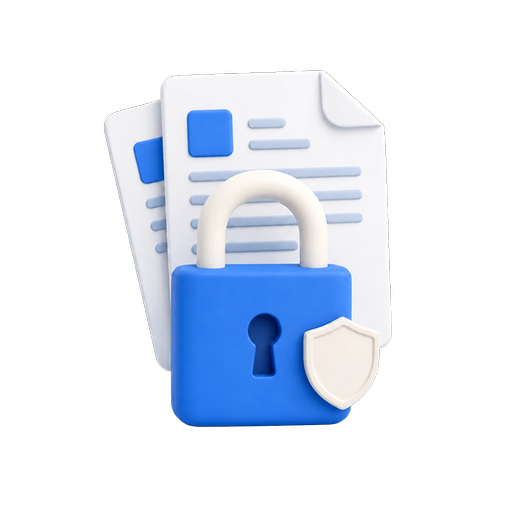 Cadenas protégeant des documents administratifs